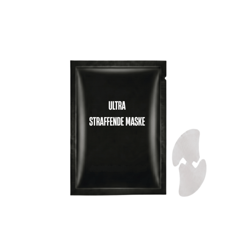 Ultra straffende Maske in schwarzer Verpackung mit transparenten Maske-Elementen.