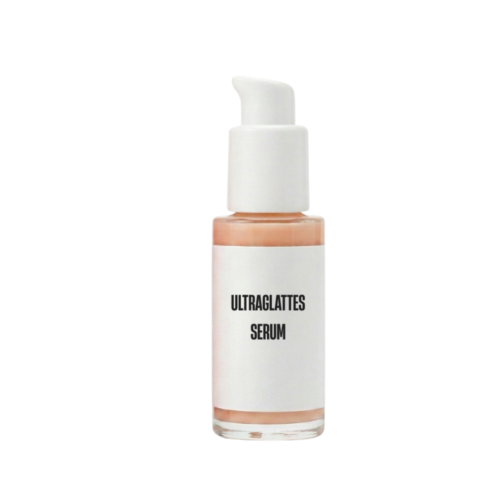 Flasche mit Ultraglattes Serum - leichte Hautpflege für ein glatteres und strahlendes Hautbild.