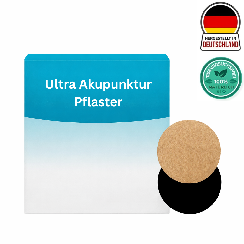 Ultra Akupunktur-Pflaster Verpackung mit Pflastern in verschiedenen Farben, für die Hautpflege und Schönheit.