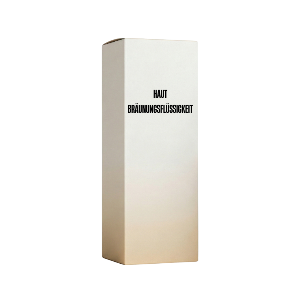 Hautbräunungsflüssigkeit in eleganter Verpackung für einen natürlichen Glow.