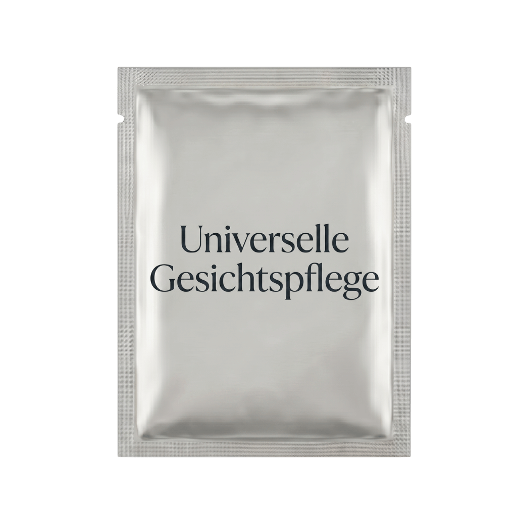 Universelle Gesichtspflege Hautpflegeprodukt in silberner Verpackung für tägliche Anwendung.