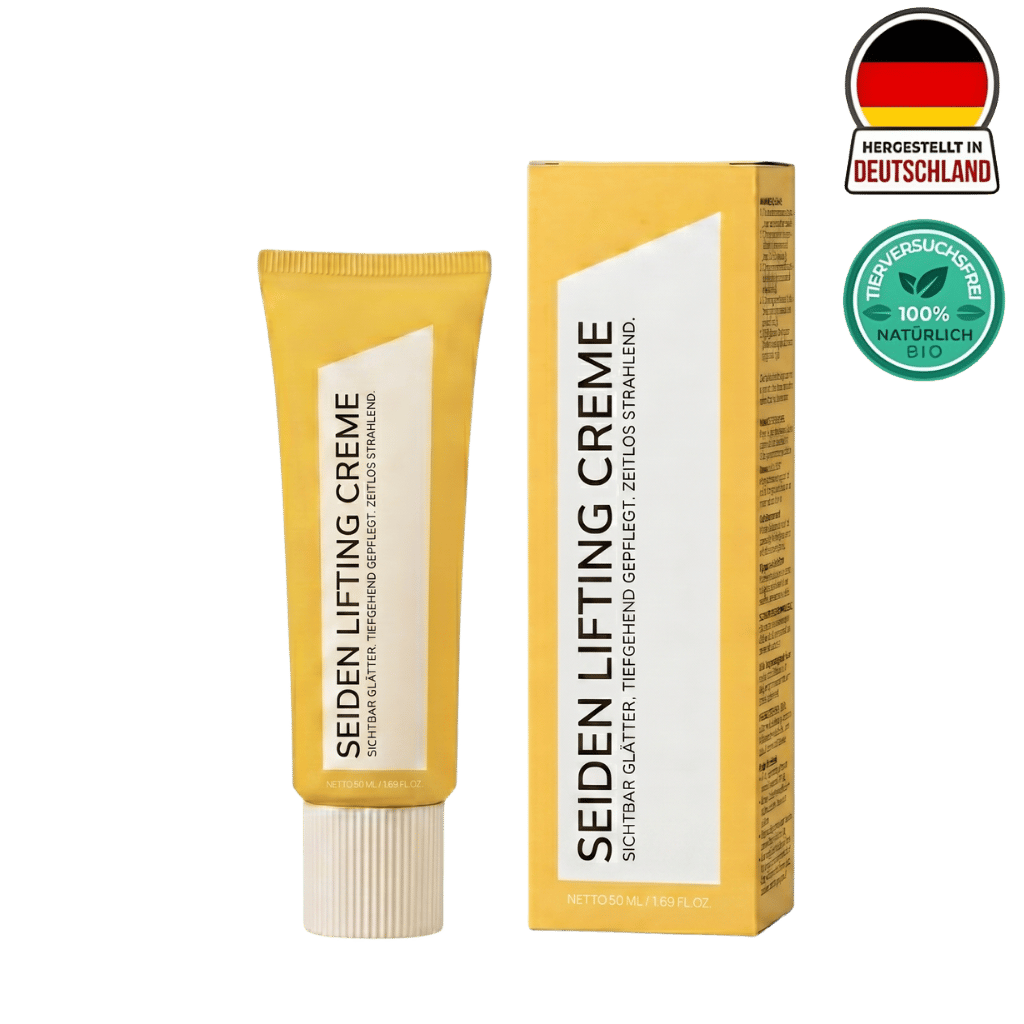 Seiden Lifting Creme in Tube and Box, designed for firmer and smoother skin appearance.