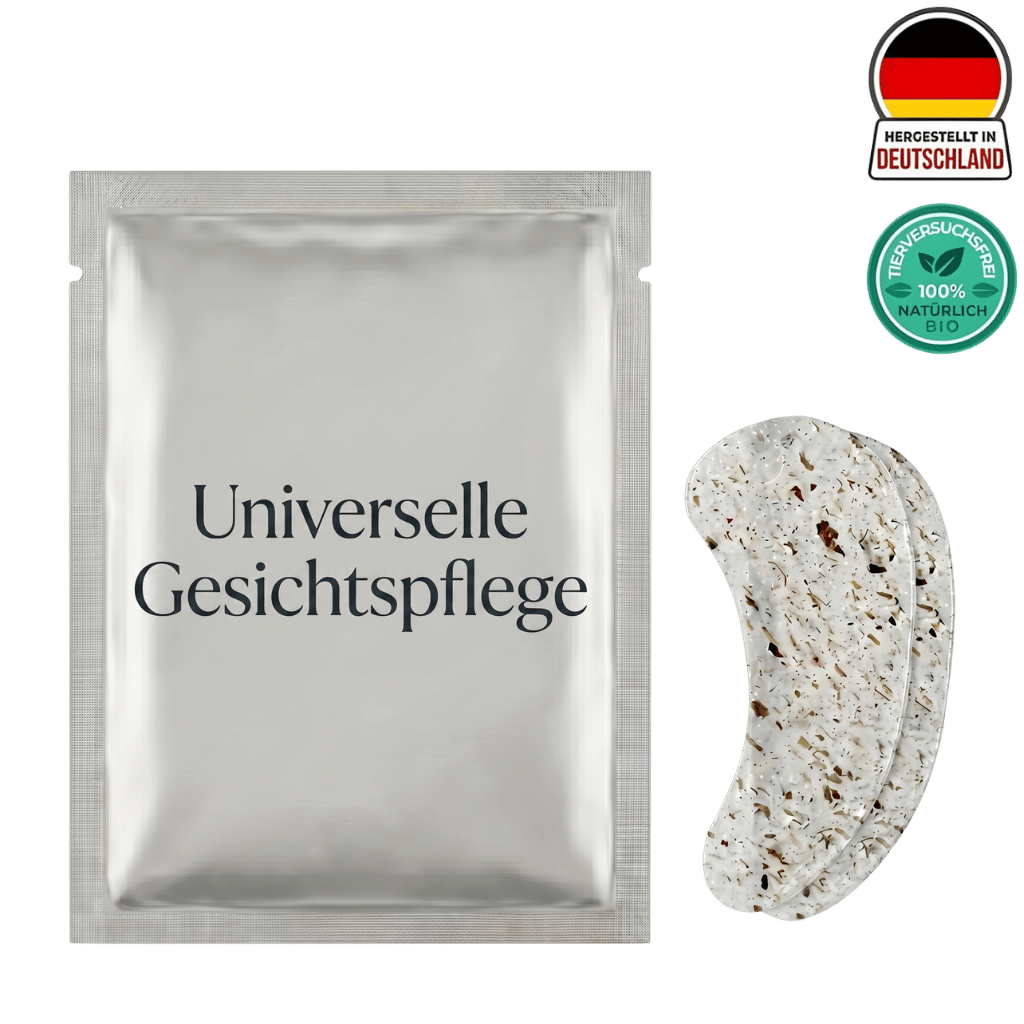 Universelle Gesichtspflege Produktverpackung mit Pflegepad für eine glatte Hautpflege-Routine.