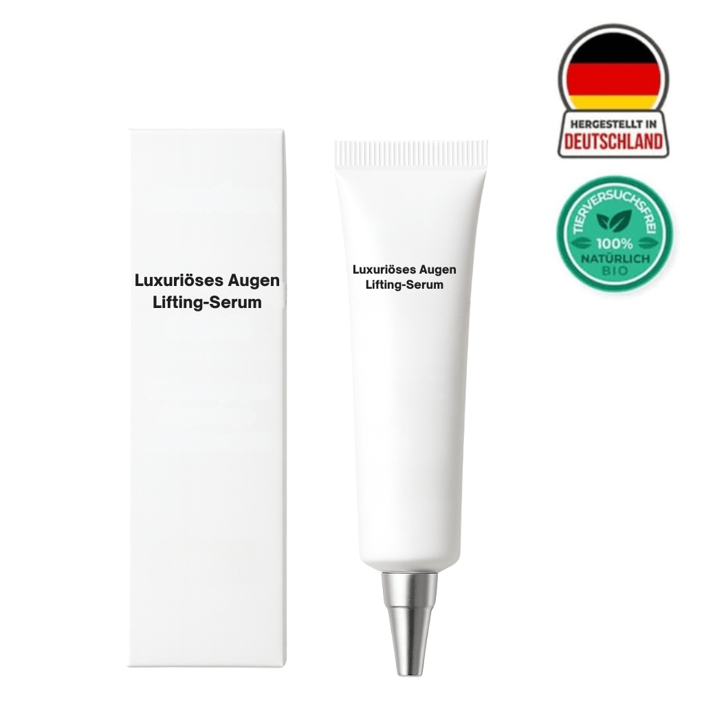 Luxuriöses Augen-Lifting-Serum in einer weißen Tube mit hochwertiger Verpackung.