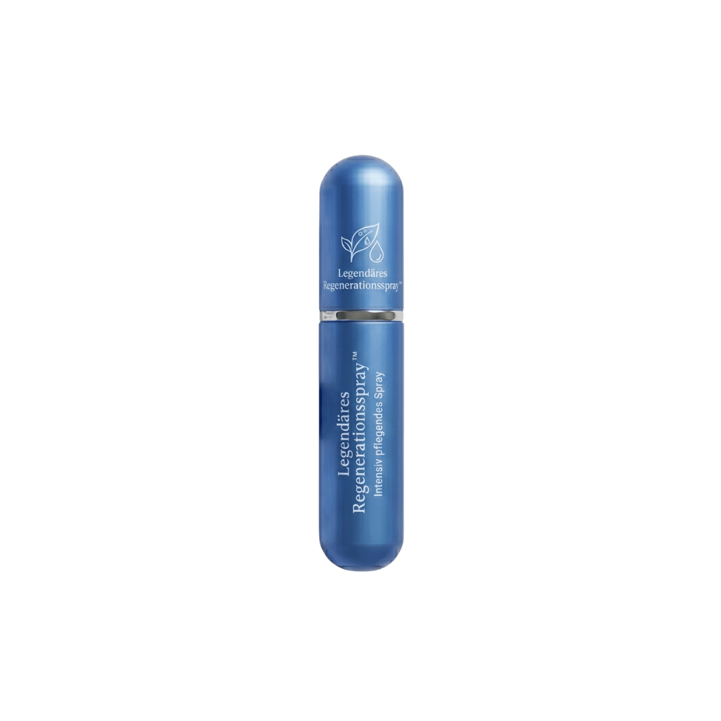 Legendäres Regenerationsspray in einer blauen Sprühflasche für intensive Hautpflege und Erfrischung.