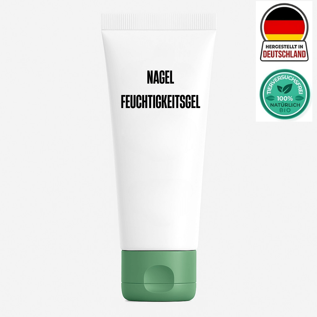 Nagel Feuchtigkeitsgel in einer weißen Tube mit grünem Deckel und deutschen Labeln.