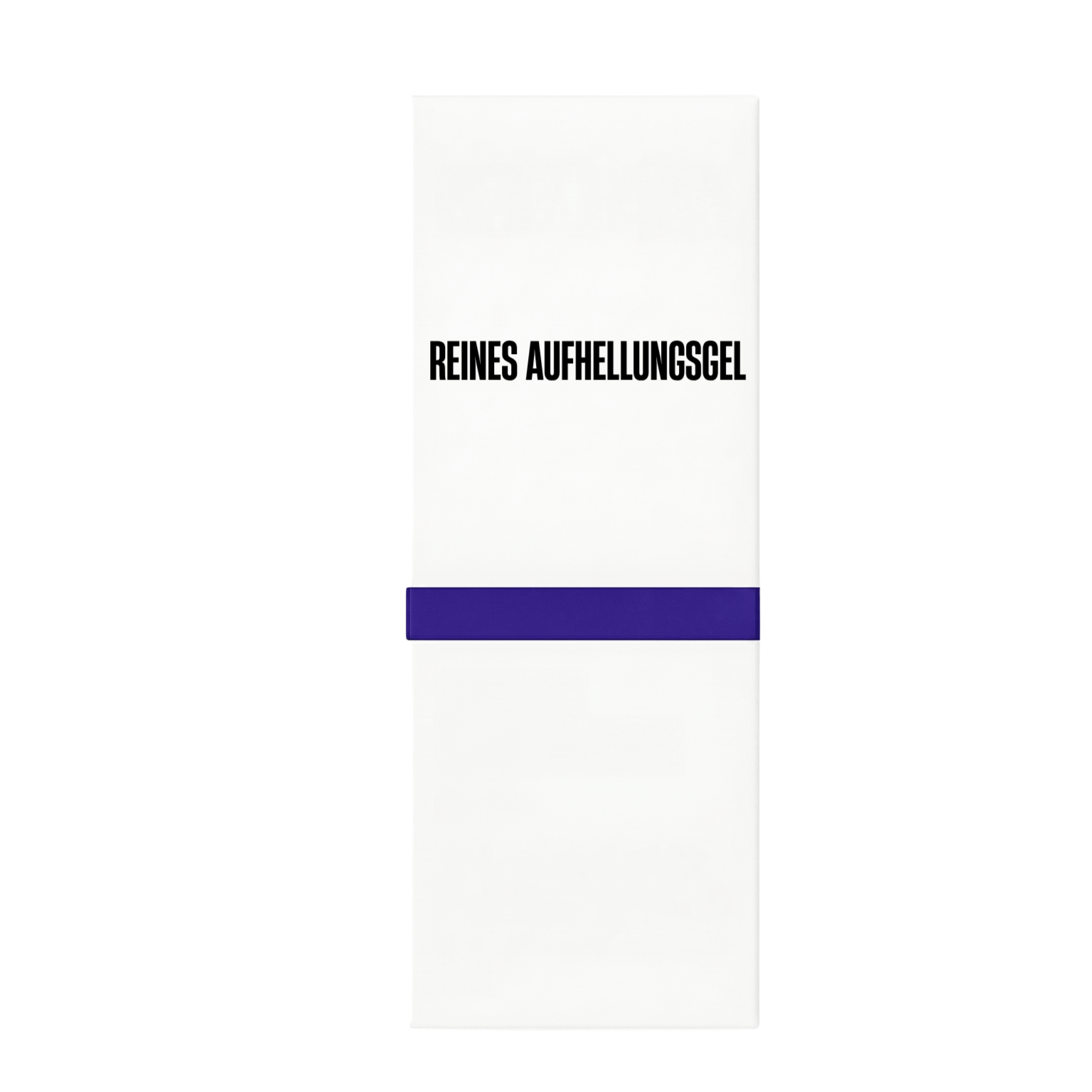 Reines Aufhellungsgel Verpackung mit lila Akzent für strahlende Haut.