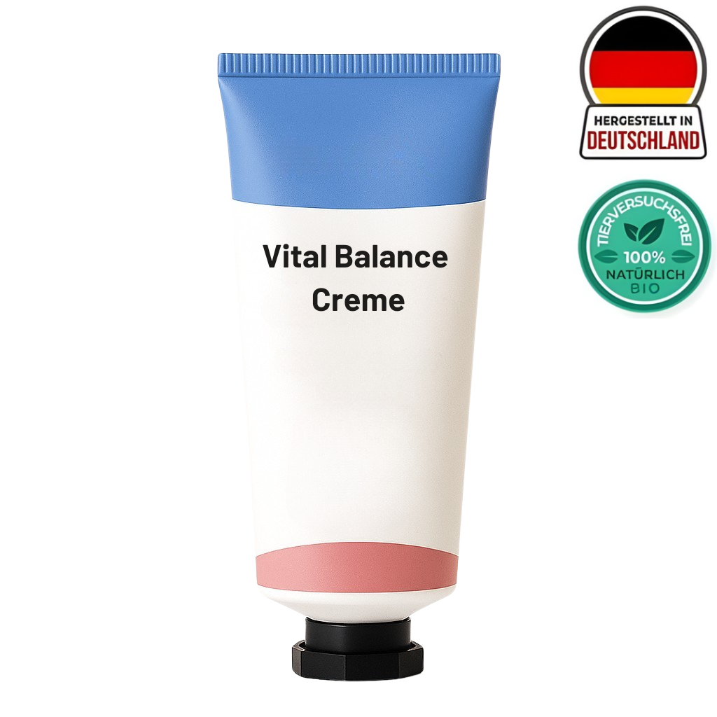 Vital Balance Creme in a tube, designed for daily skincare with a smooth texture to enhance the skin's appearance.