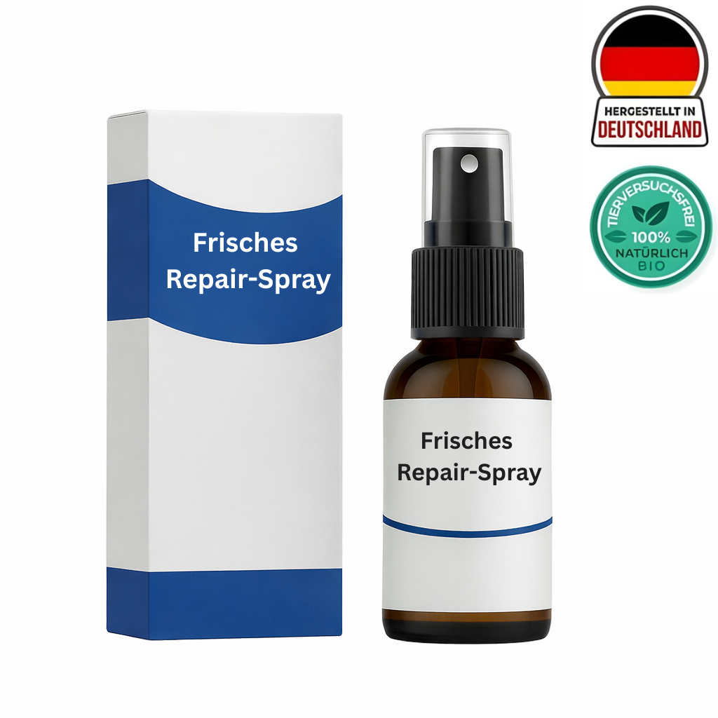 Frisches Repair-Spray in einer eleganten Verpackung, ideal für die tägliche Beauty-Routine.
