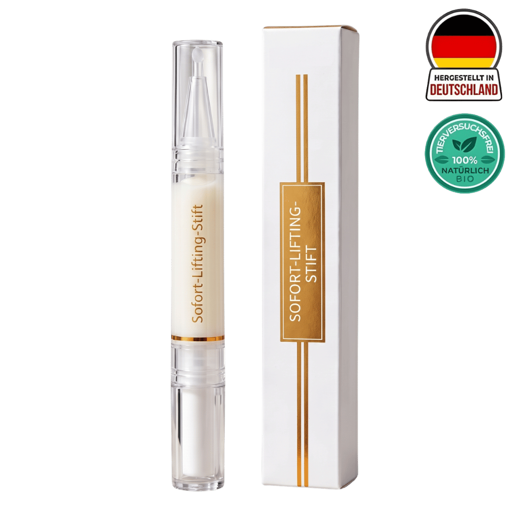 Sofort-Lifting-Stift mit Verpackung, ideal für eine strahlende und glatte Hautroutine.