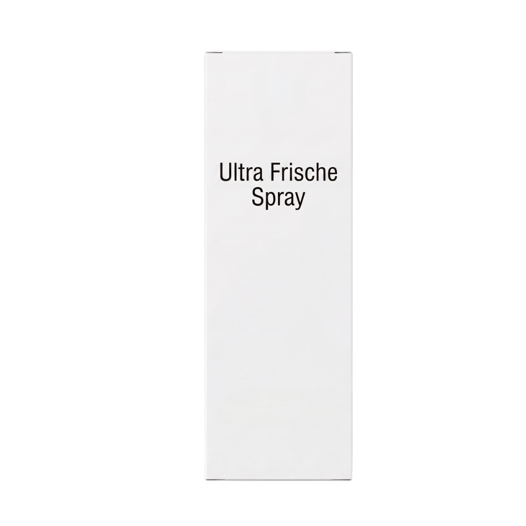 Flasche des Ultra Frische Spray, einem leichten Feuchtigkeitsspray für die tägliche Hautpflege.