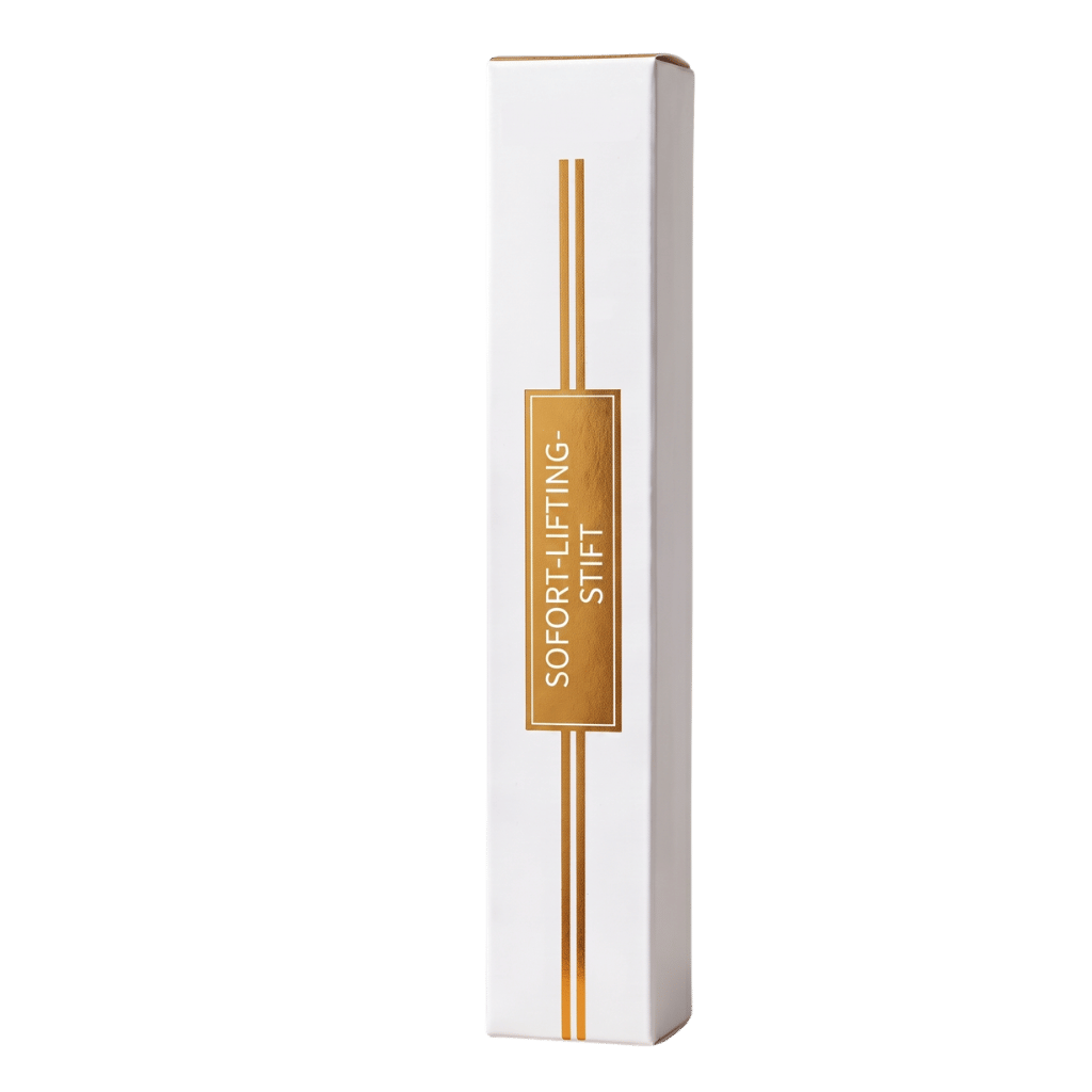 Sofort-Lifting-Stift in elegante Verpackung, ideal für die Beauty-Routine und sorgt für glattes, definiertes Hautbild.