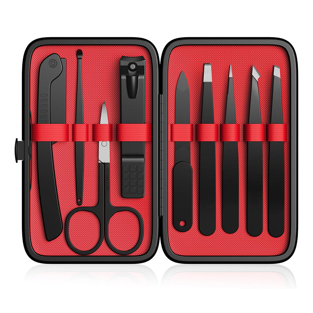 Glinterra – Professionelles Pinzetten-Set im kompakten Etui mit vielseitigen Werkzeugen für präzises Zupfen.