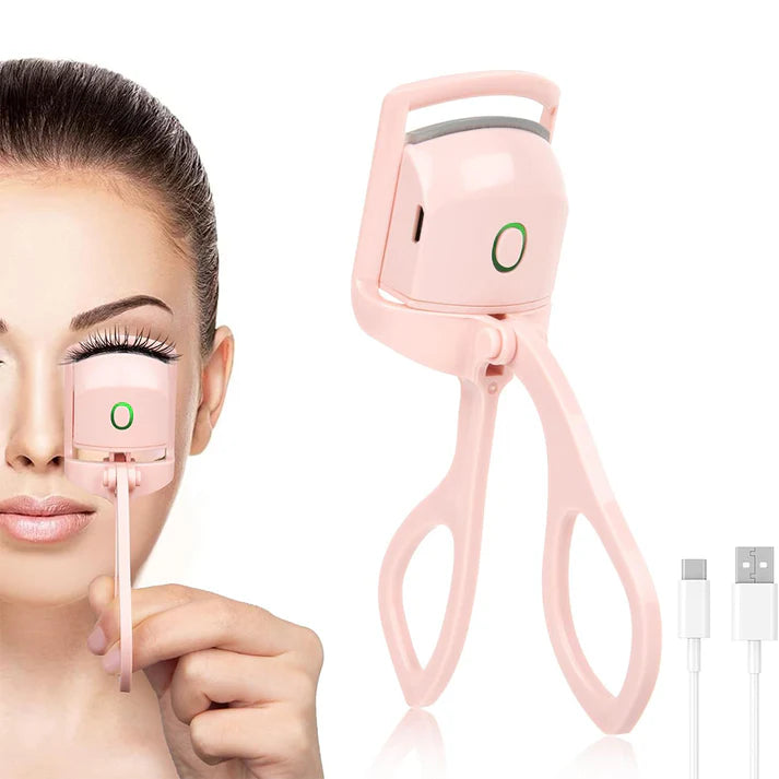 Glinterra – Beheizter Wimpernformer in Benutzung, für perfekt geschwungene Wimpern mit sanfter Wärme.