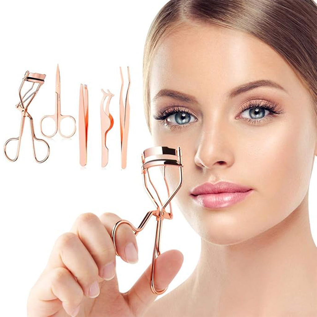 Glinterra – Wimpern- & Augenbrauenpflege-Set mit Wimpernzange und Styling-Tools für perfekte Augenbrauen.