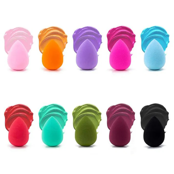 Glinterra – Professionelles Make-up-Pinselset mit bunten Make-up-Schwämmen in verschiedenen Farben, ideal für gleichmäßige Anwendung.