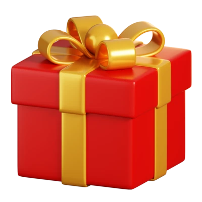 🎁 Gratisgeschenk 🎁 in einem festlichen roten Geschenk mit goldener Schleife.
